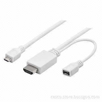 MHL Micro USB M to HDMI M + Micro USB F, easily portable thin cables